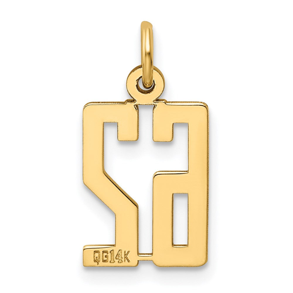 14K Gelbgold Klein Länglich Zahl 62 Charm