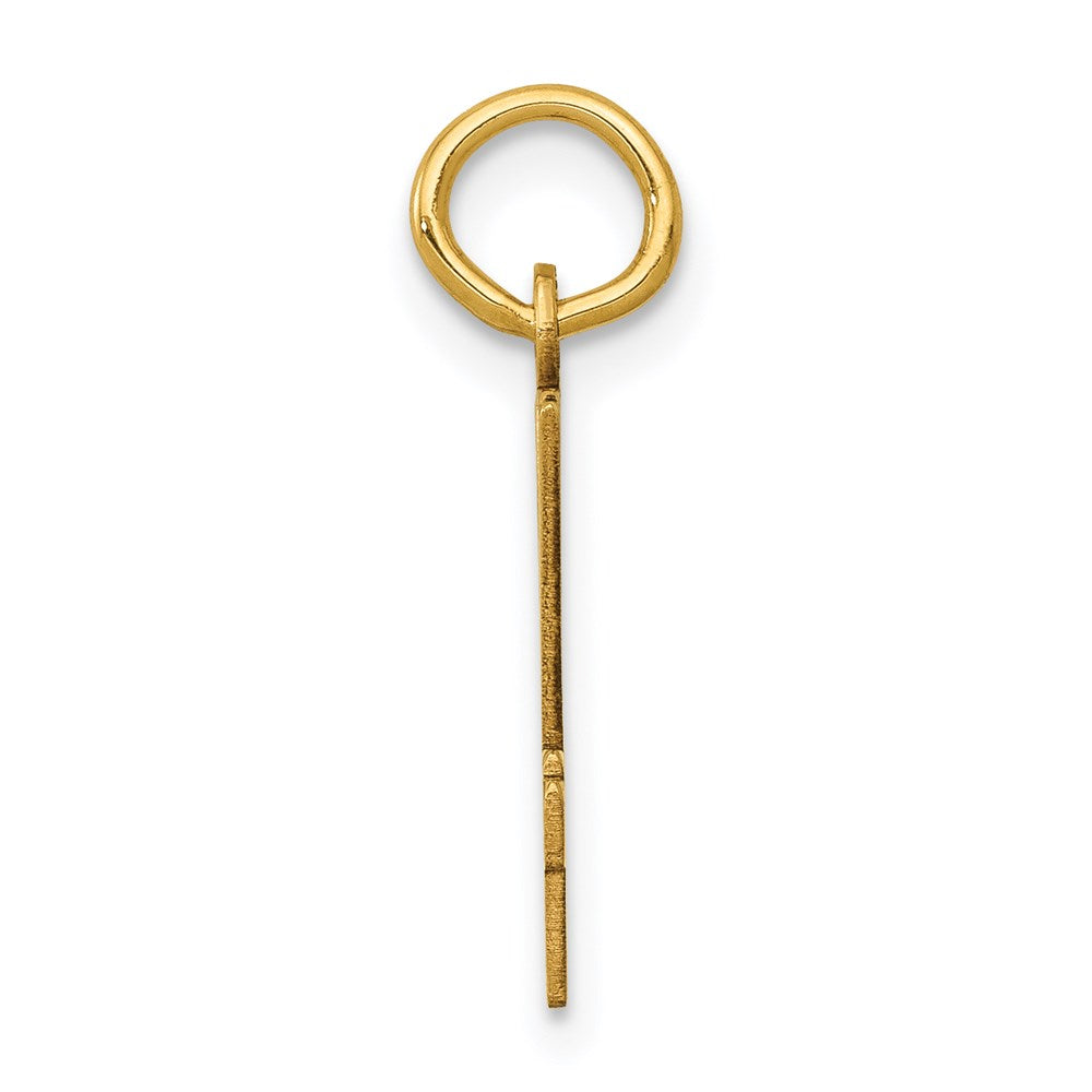 14K Gelbgold Klein Länglich Zahl 64 Charm
