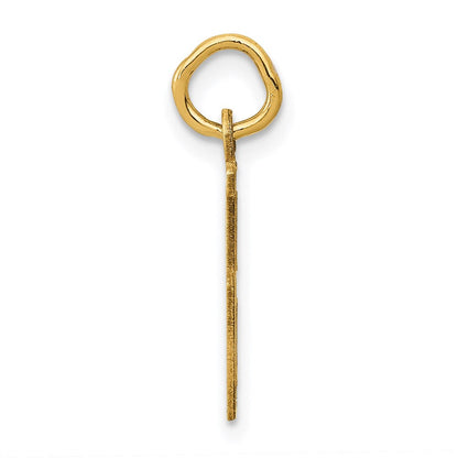 14K Gelbgold Klein Länglich Zahl 65 Charm