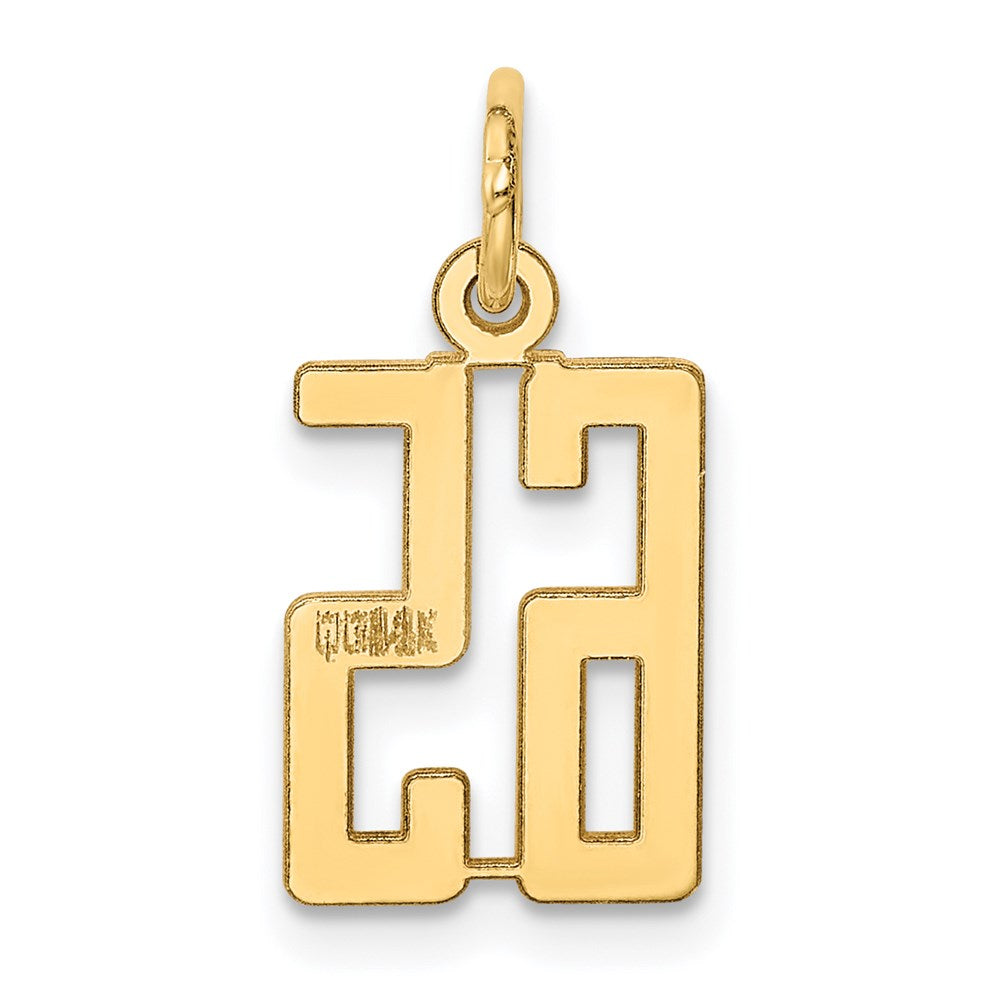 14K Gelbgold Klein Länglich Zahl 65 Charm