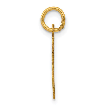 14K Gelbgold Klein Länglich Zahl 66 Charm