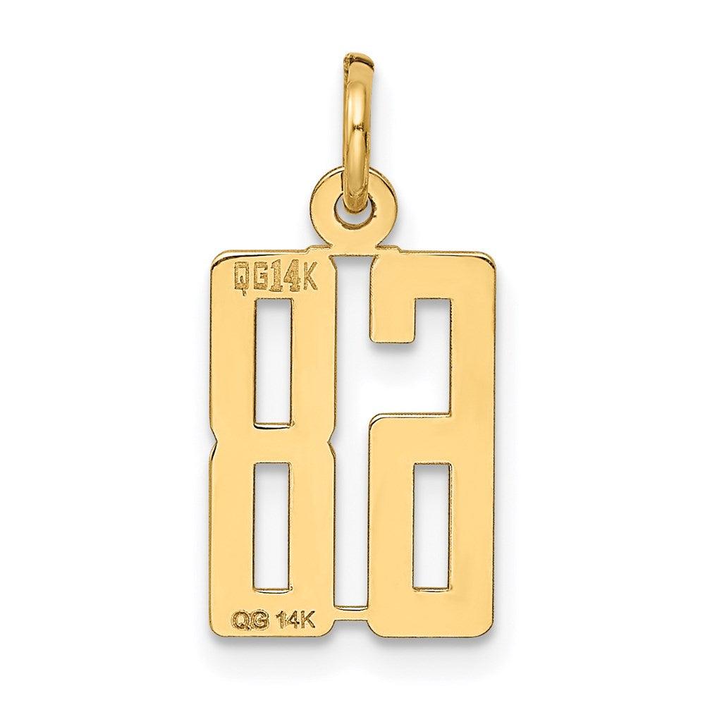 14K Gelbgold Klein Länglich Zahl 68 Charm