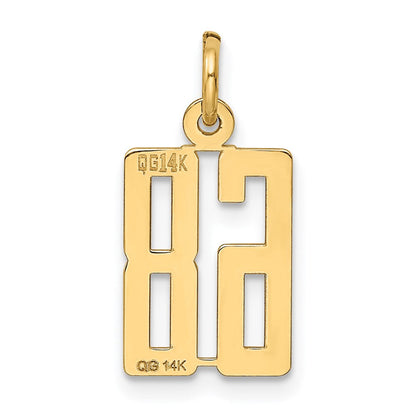 14K Gelbgold Klein Länglich Zahl 68 Charm