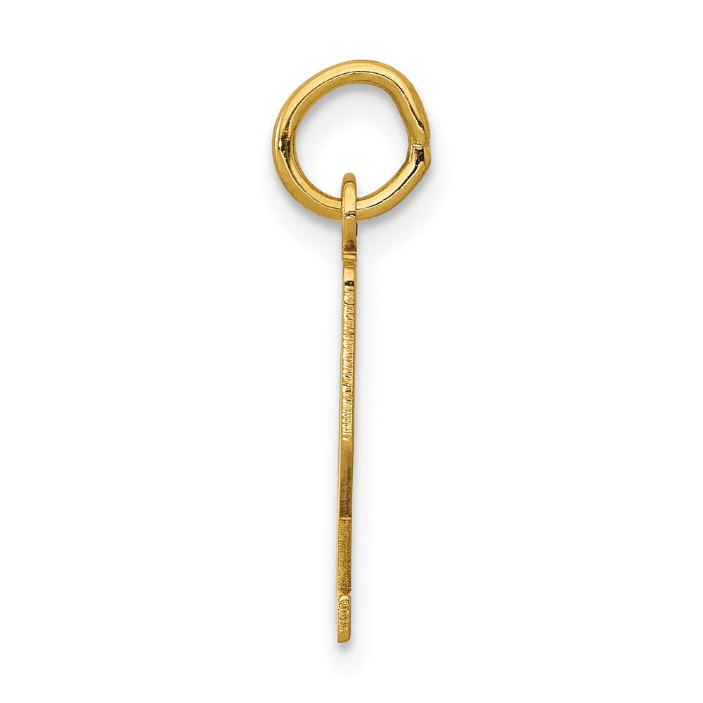 14K Gelbgold Klein Länglich Zahl 72 Charm