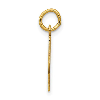 14K Gelbgold Klein Länglich Zahl 72 Charm