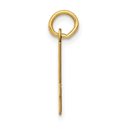 14K Gelbgold Klein Länglich Zahl 74 Charm