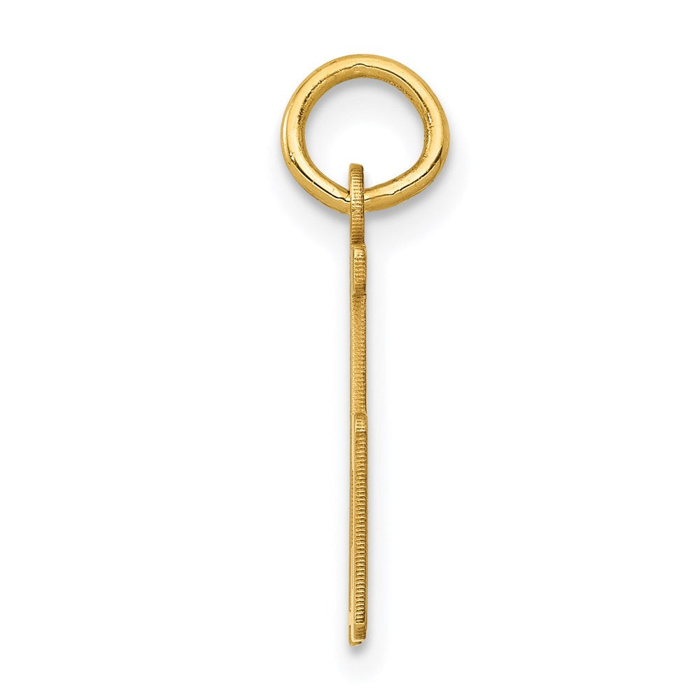 14K Gelbgold Klein Länglich Zahl 75 Charm
