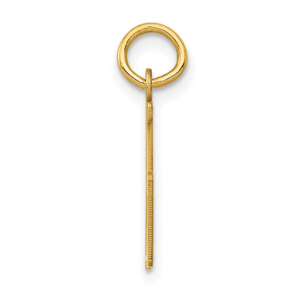 14K Gelbgold Klein Länglich Zahl 75 Charm