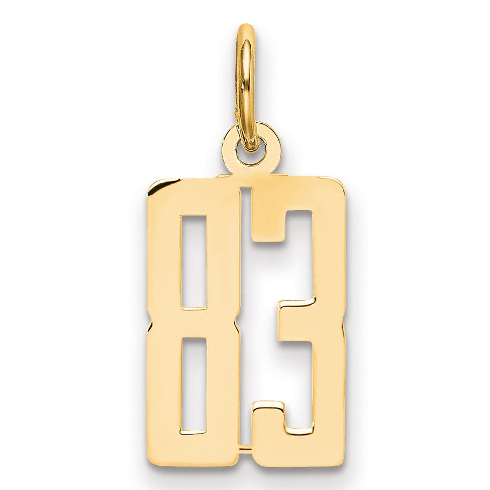 14K Gelbgold Klein Länglich Zahl 83 Charm