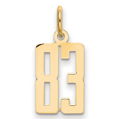 14K Gelbgold Klein Länglich Zahl 83 Charm