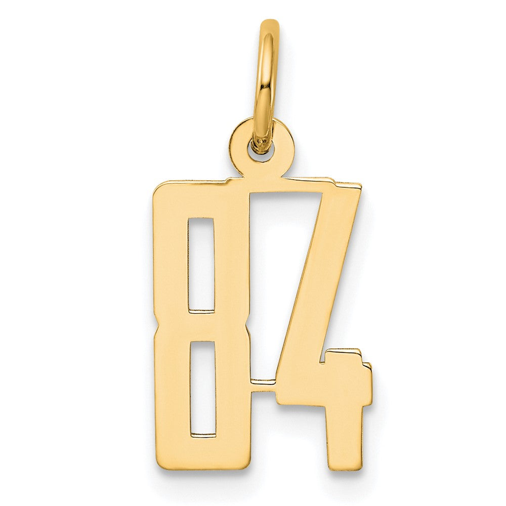 14K Gelbgold Klein Länglich Zahl 84 Charm