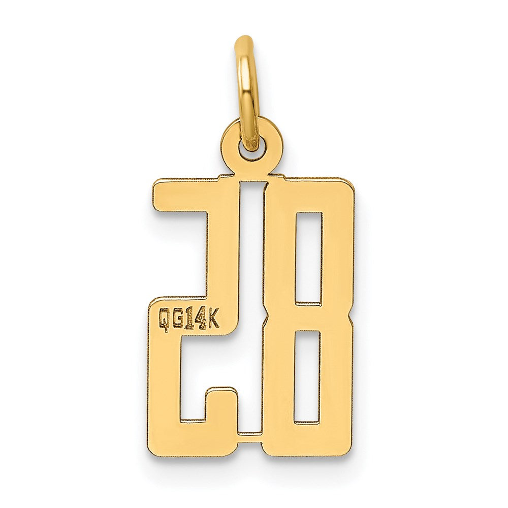 14K Gelbgold Klein Länglich Zahl 85 Charm