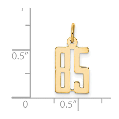 14K Gelbgold Klein Länglich Zahl 85 Charm