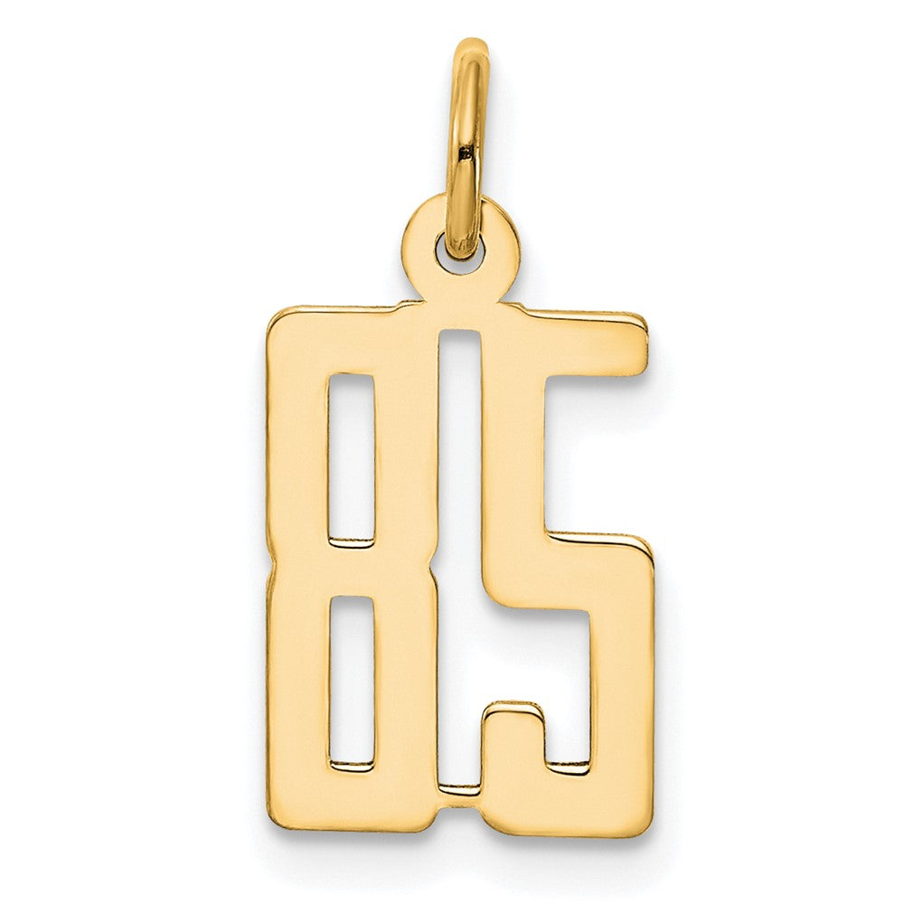 14K Gelbgold Klein Länglich Zahl 85 Charm