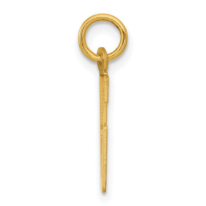 14K Gelbgold Klein Länglich Zahl 86 Charm