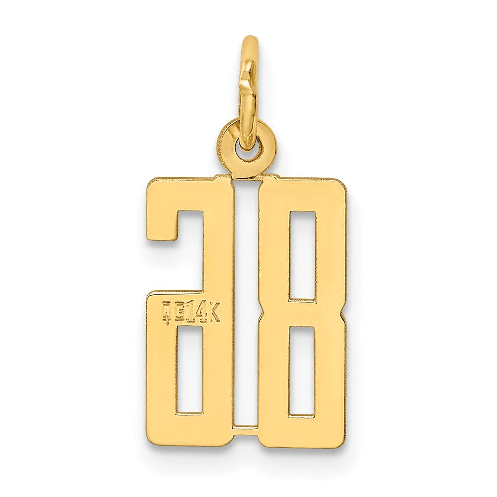 14K Gelbgold Klein Länglich Zahl 86 Charm
