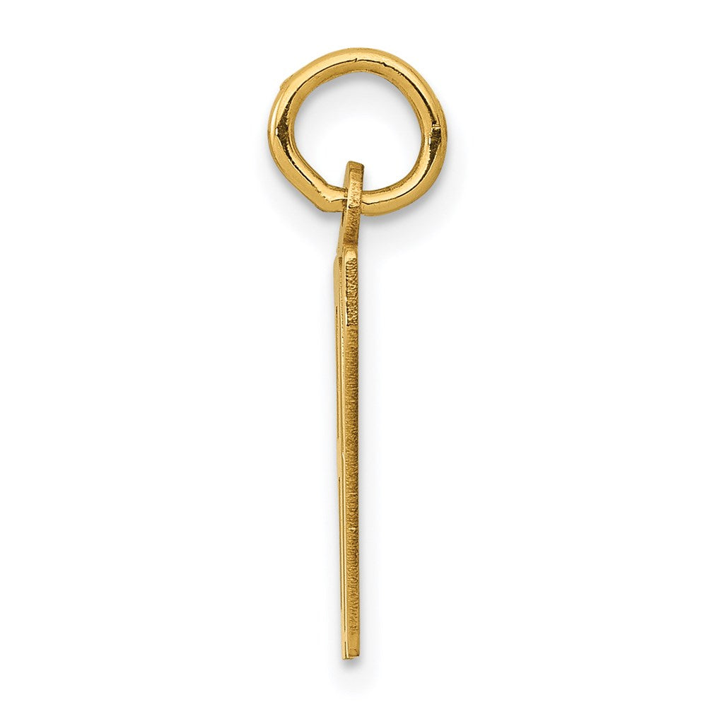 14K Gelbgold Klein Länglich Zahl 87 Charm