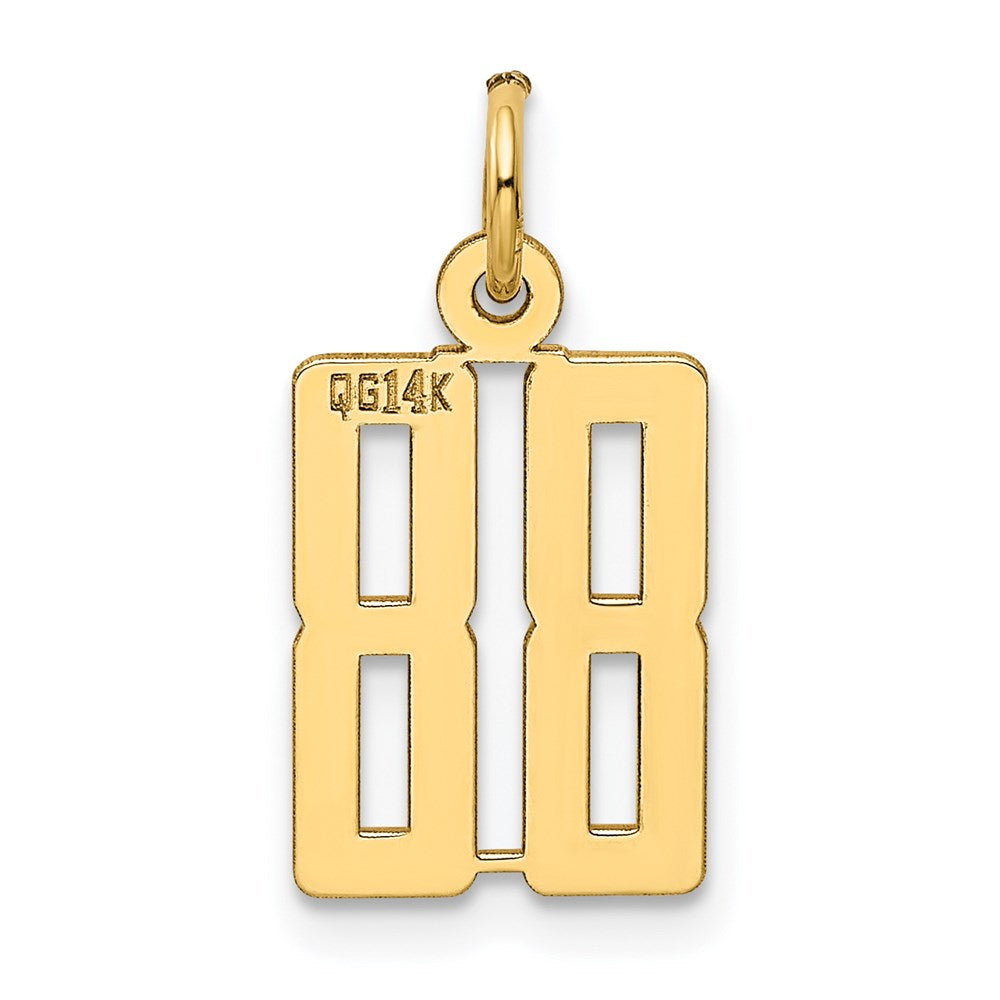 14K Gelbgold Klein Länglich Zahl 88 Charm