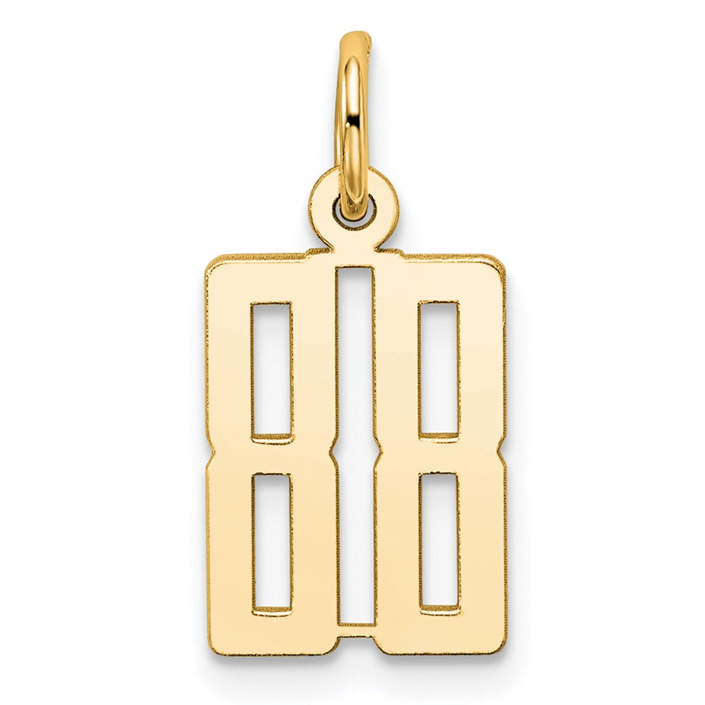 14K Gelbgold Klein Länglich Zahl 88 Charm