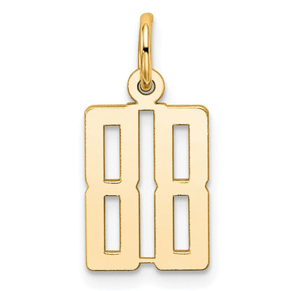 14K Gelbgold Klein Länglich Zahl 88 Charm