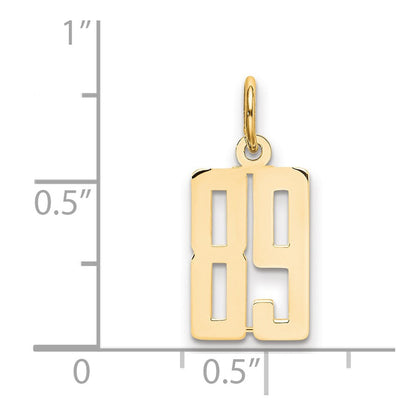 14K Gelbgold Klein Länglich Zahl 89 Charm