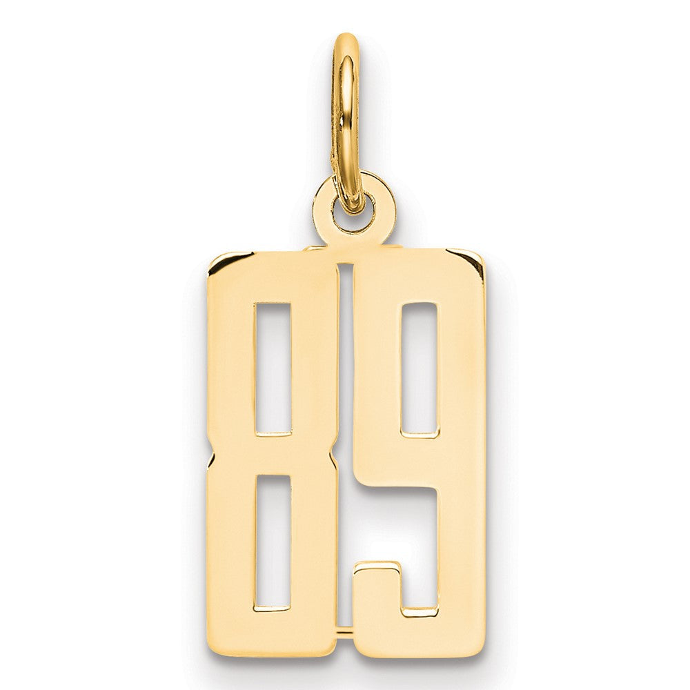14K Gelbgold Klein Länglich Zahl 89 Charm
