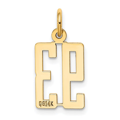 14K Gelbgold Klein Länglich Zahl 93 Charm