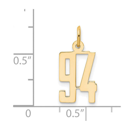 14K Gelbgold Klein Länglich Zahl 94 Charm