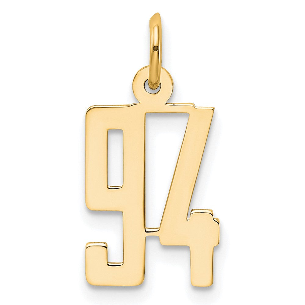 14K Gelbgold Klein Länglich Zahl 94 Charm