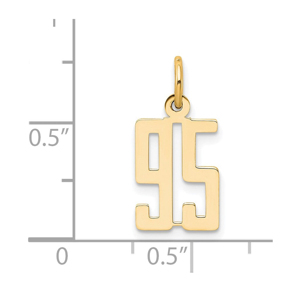 14K Gelbgold Klein Länglich Zahl 95 Charm