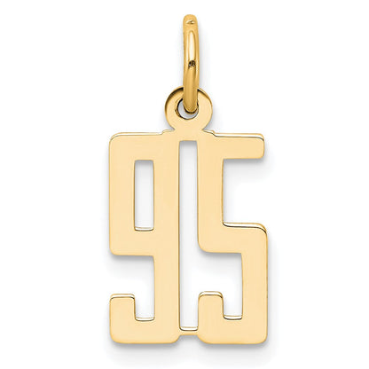 14K Gelbgold Klein Länglich Zahl 95 Charm