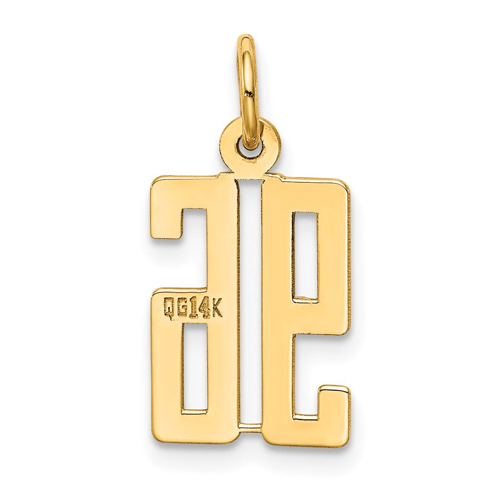 14K Gelbgold Klein Länglich Zahl 96 Charm