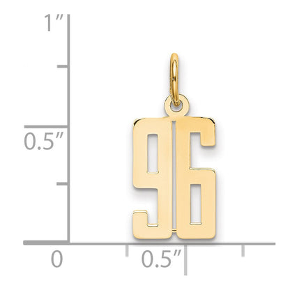 14K Gelbgold Klein Länglich Zahl 96 Charm