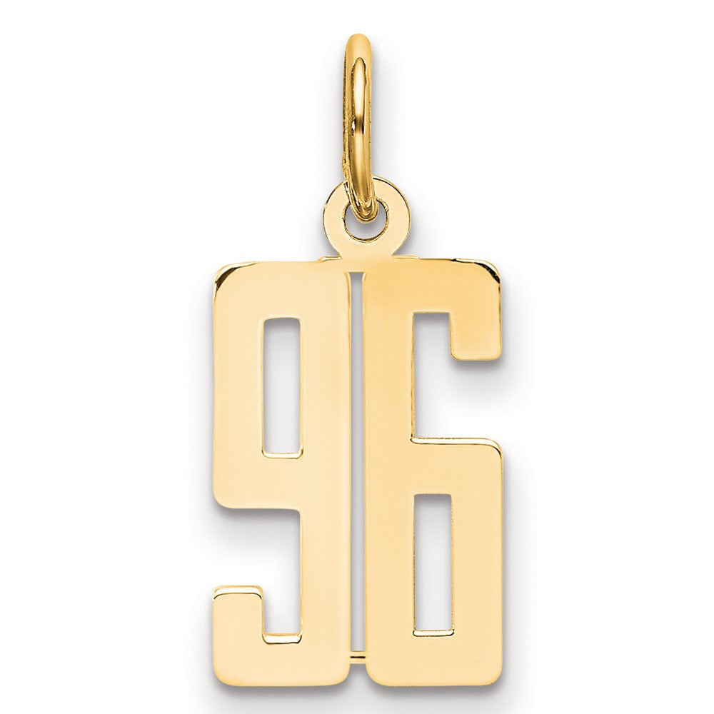 14K Gelbgold Klein Länglich Zahl 96 Charm