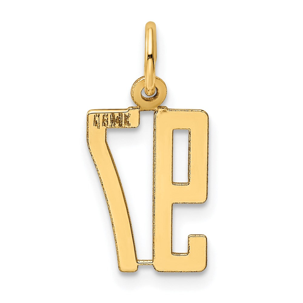 14K Gelbgold Klein Länglich Zahl 97 Charm