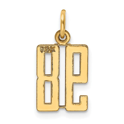 14K Gelbgold Klein Länglich Zahl 98 Charm