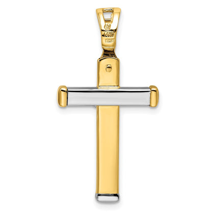 14K Bicolor Poliert Kruzifix Anhänger