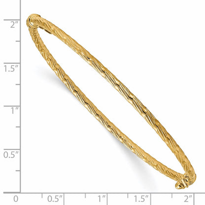 14K Gelbgold Poliert und Strukturiert Klappbar Armreif