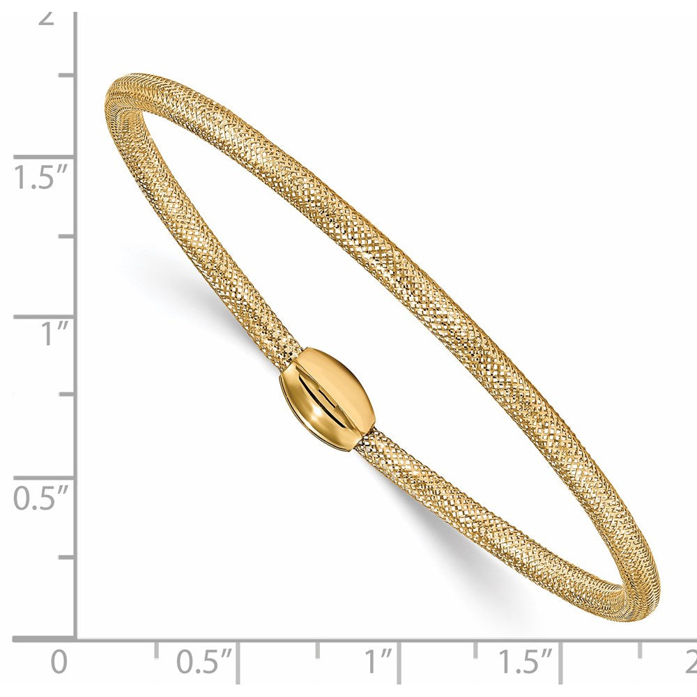 14K Gelbgold Poliert Netz Dehnbar Armband
