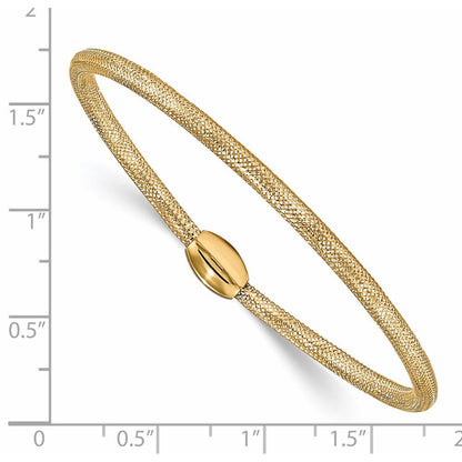 14K Gelbgold Poliert Netz Dehnbar Armband