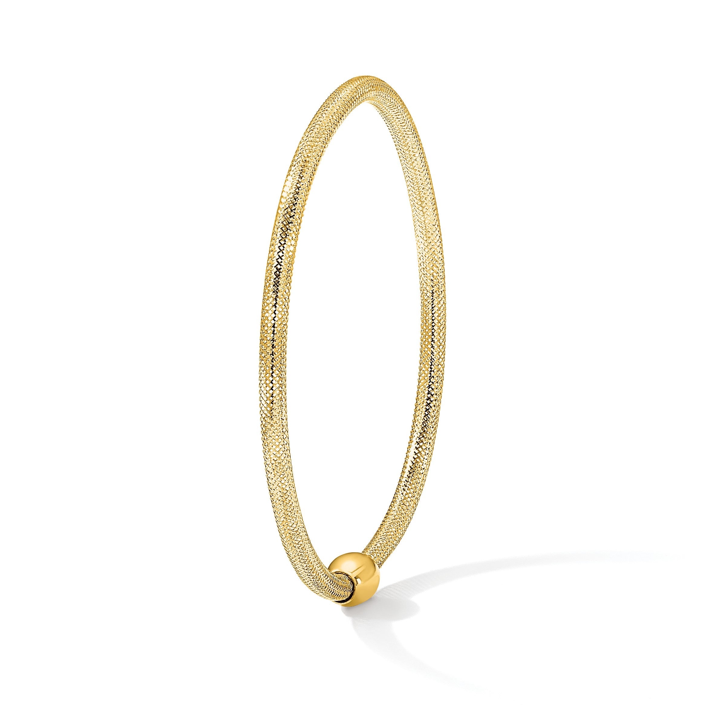 14K Gelbgold Poliert Netz Dehnbar Armband