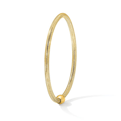 14K Gelbgold Poliert Netz Dehnbar Armband