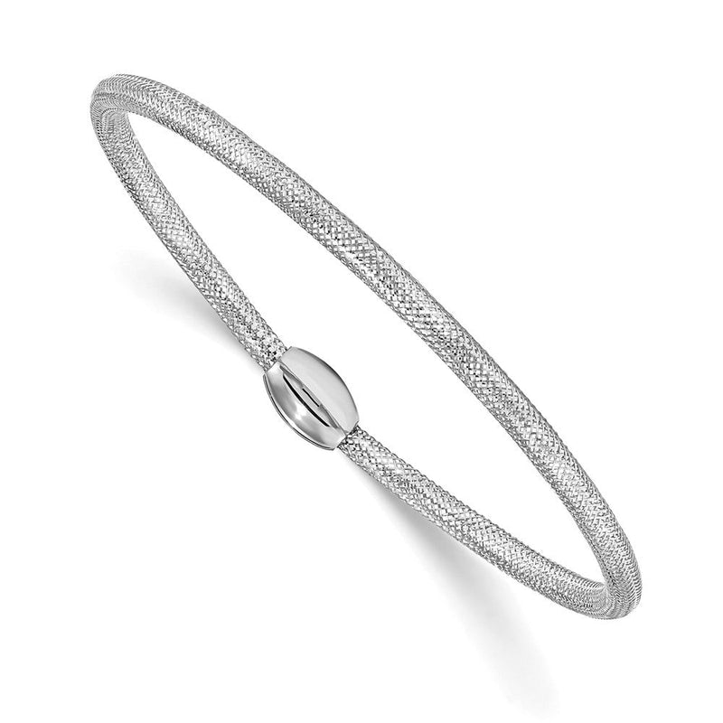 14K Gelb & Rhodium Weiß Rhodiniert Beschichtung Poliert Netz Dehnbar Armband