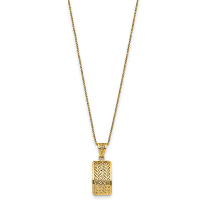 14K Gelbgold Poliert Hohl Fantasie Anhänger