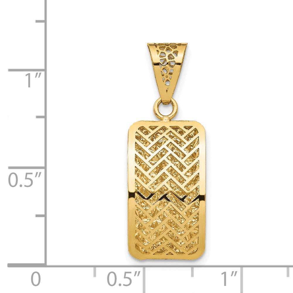 14K Gelbgold Poliert Hohl Fantasie Anhänger