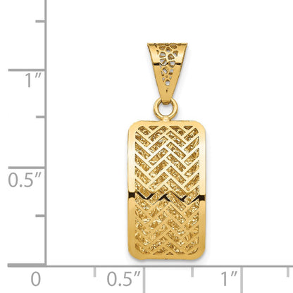 14K Gelbgold Poliert Hohl Fantasie Anhänger