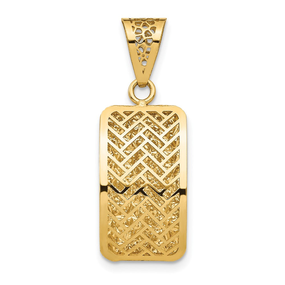 14K Gelbgold Poliert Hohl Fantasie Anhänger