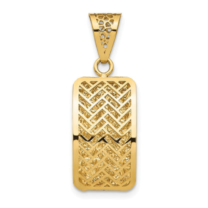 14K Gelbgold Poliert Hohl Fantasie Anhänger