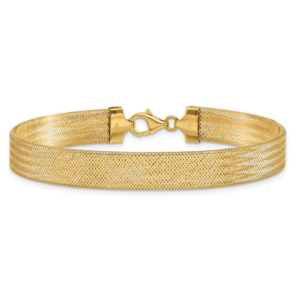 7.25 Zoll 14K Poliert Netz Armband