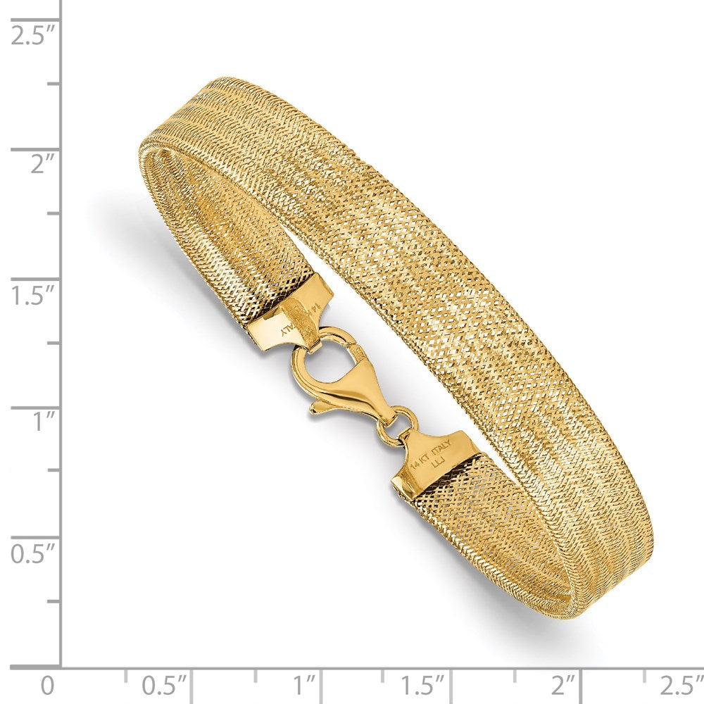 7.25 Zoll 14K Poliert Netz Armband